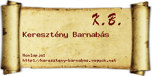 Keresztény Barnabás névjegykártya
